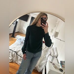 J Crew Womens Pullover Mock Neck Sweater Evergreen Classic Size Small